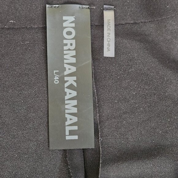 Norma Kamali Jumpsuit Women L / 40 Black Dolman LS Wrap Front Tie Waist Wide Leg - Picture 3 of 16